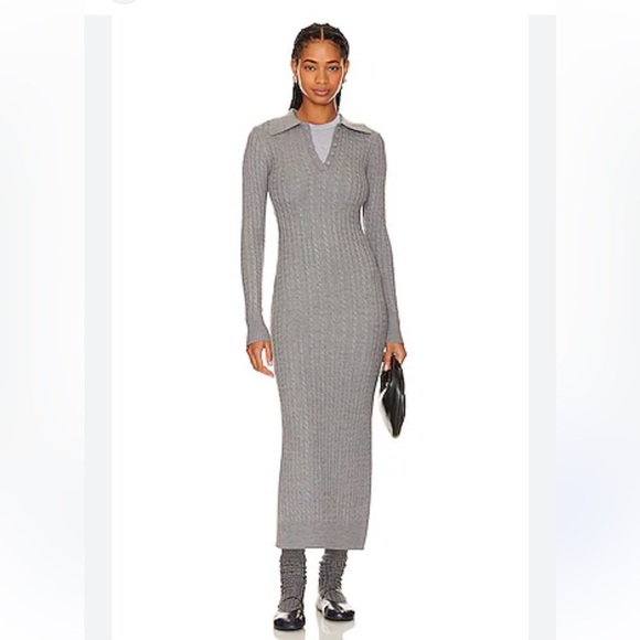 Beverly Hills x Revolve grey midi maxi sweater dress wool blend size XS - Picture 1 of 5